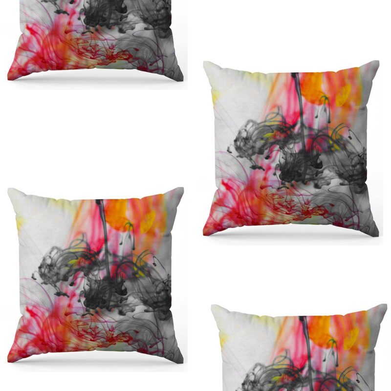 Özel Tasarım Çift Taraflı Dijital Baskı 4'lü Kırlent Kılıfı