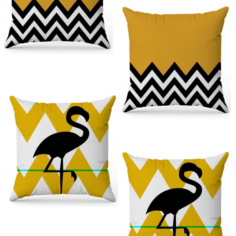 Özel Tasarım Çift Taraflı Dijital Baskı 4'lü Kırlent Kılıfı