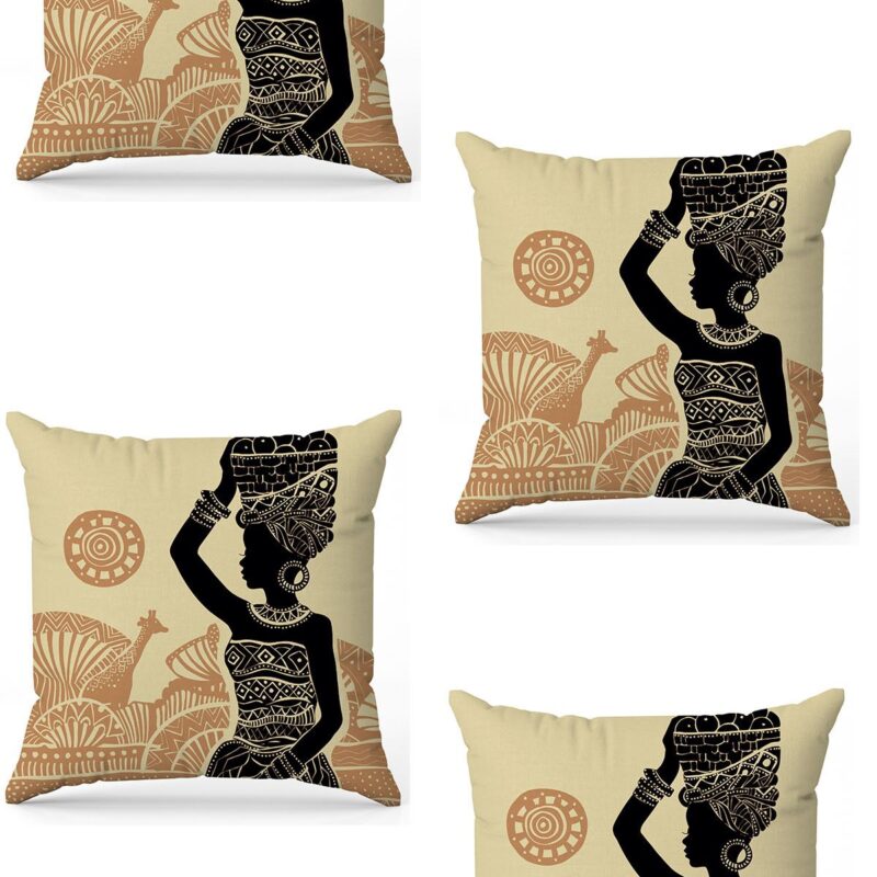 Özel Tasarım Çift Taraflı Dijital Baskı 4'lü Kırlent Kılıfı