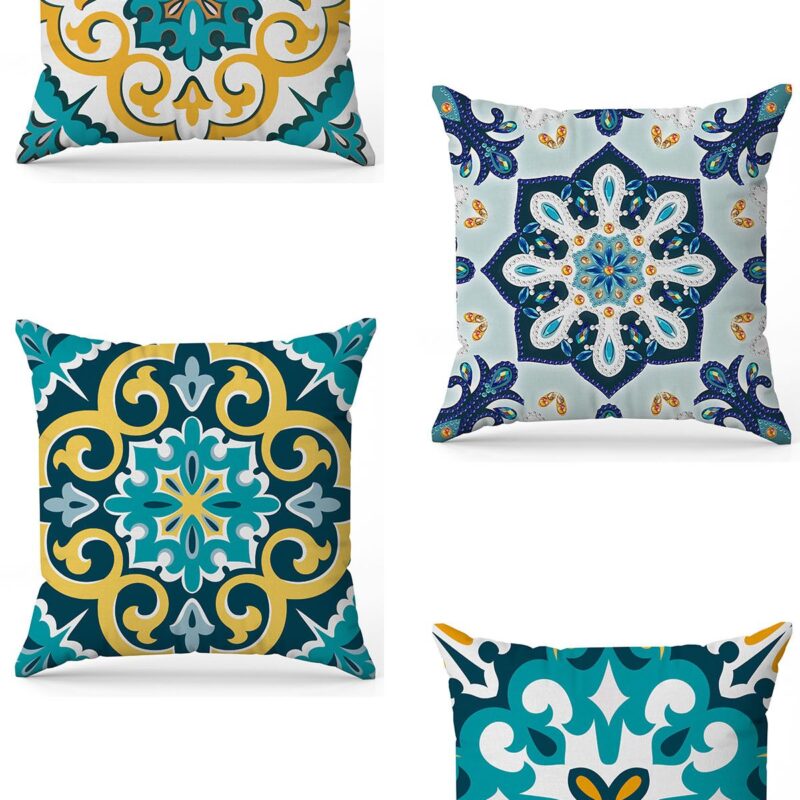 Özel Tasarım Çift Taraflı Dijital Baskı 4'lü Kırlent Kılıfı