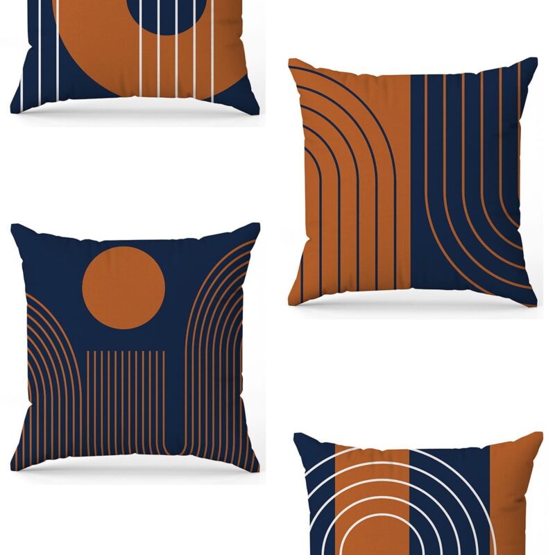 Özel Tasarım Çift Taraflı Dijital Baskı 4'lü Kırlent Kılıfı