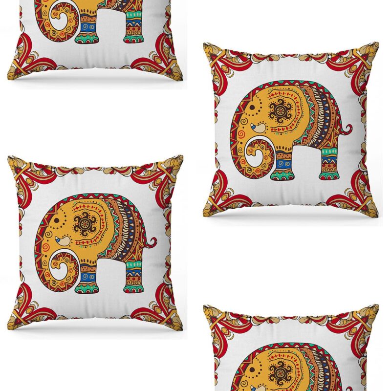 Özel Tasarım Çift Taraflı Dijital Baskı 4'lü Kırlent Kılıfı