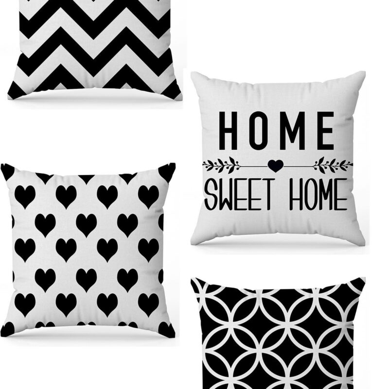 Özel Tasarım Çift Taraflı Dijital Baskı 4'lü Kırlent Kılıfı