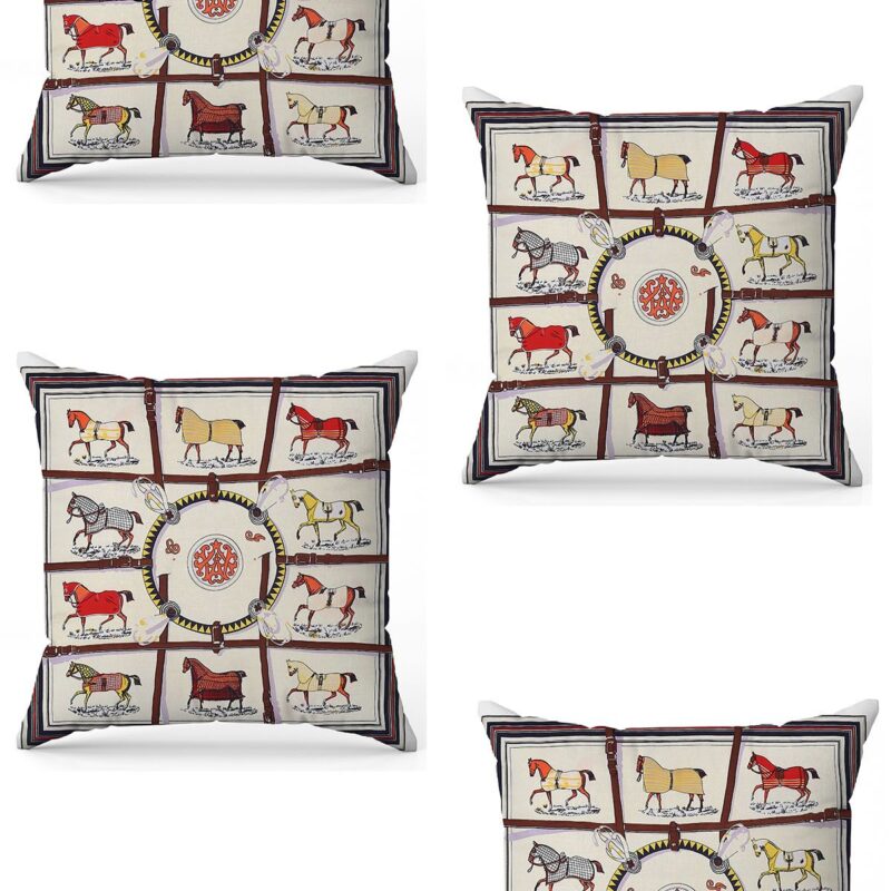 Özel Tasarım Çift Taraflı Dijital Baskı 4'lü Kırlent Kılıfı