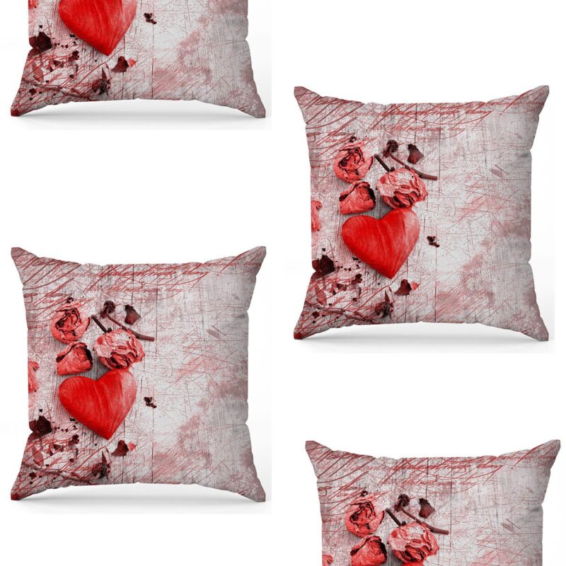 Özel Tasarım Çift Taraflı Dijital Baskı 4'lü Kırlent Kılıfı