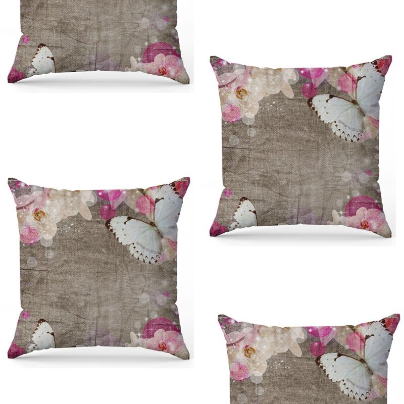 Özel Tasarım Çift Taraflı Dijital Baskı 4'lü Kırlent Kılıfı