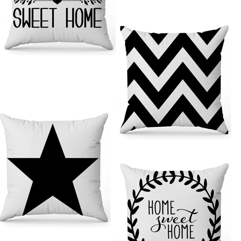 Özel Tasarım Çift Taraflı Dijital Baskı 4'lü Kırlent Kılıfı