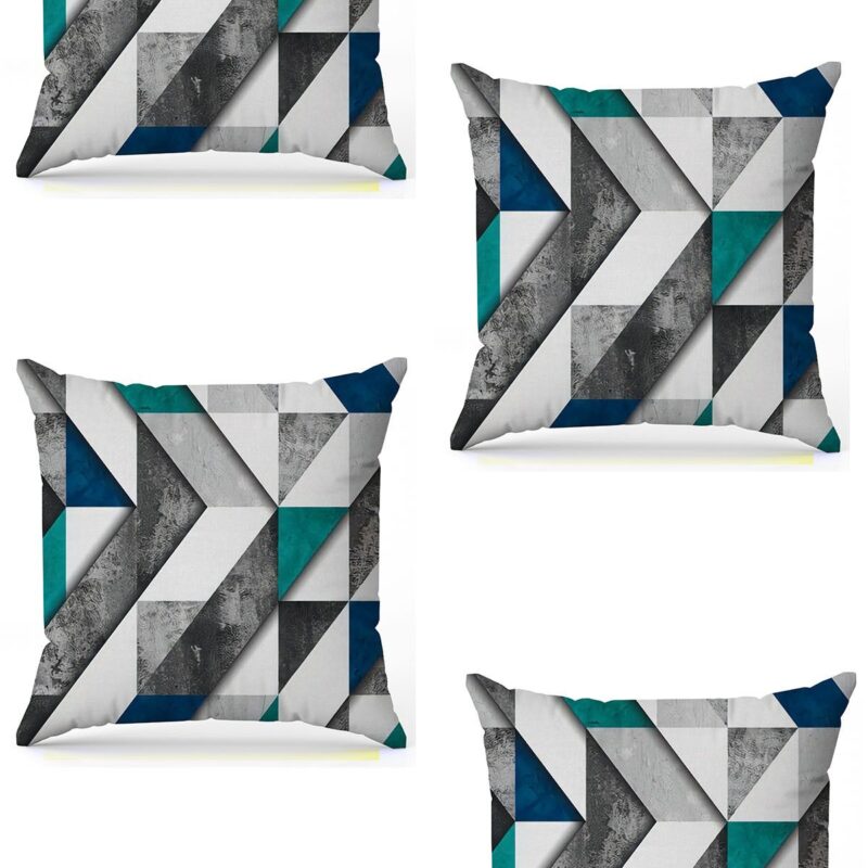 Özel Tasarım Çift Taraflı Dijital Baskı 4'lü Kırlent Kılıfı