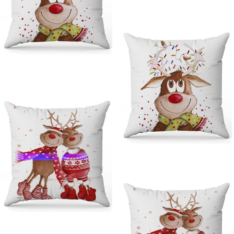 Özel Tasarım Çift Taraflı Dijital Baskı 4'lü Kırlent Kılıfı