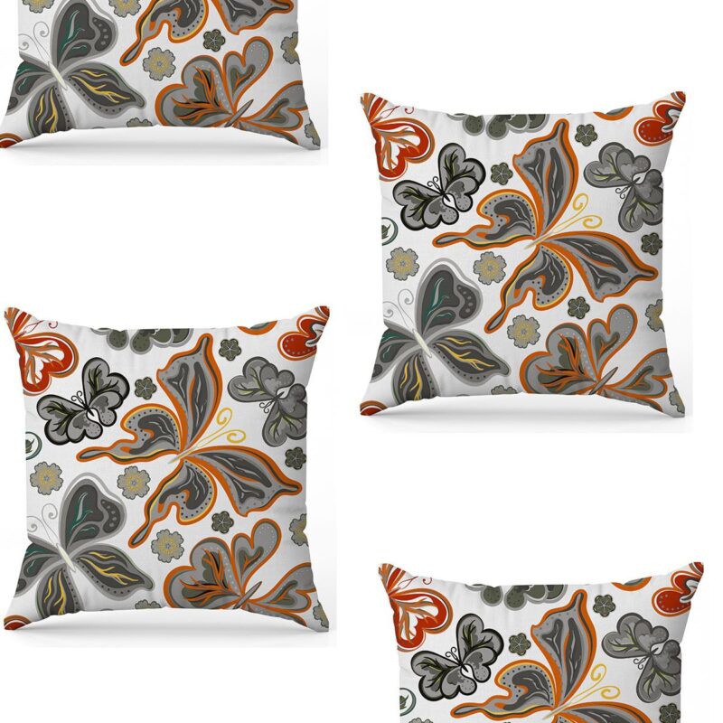 Özel Tasarım Çift Taraflı Dijital Baskı 4'lü Kırlent Kılıfı