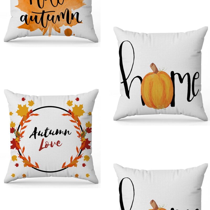 Özel Tasarım Çift Taraflı Dijital Baskı 4'lü Kırlent Kılıfı