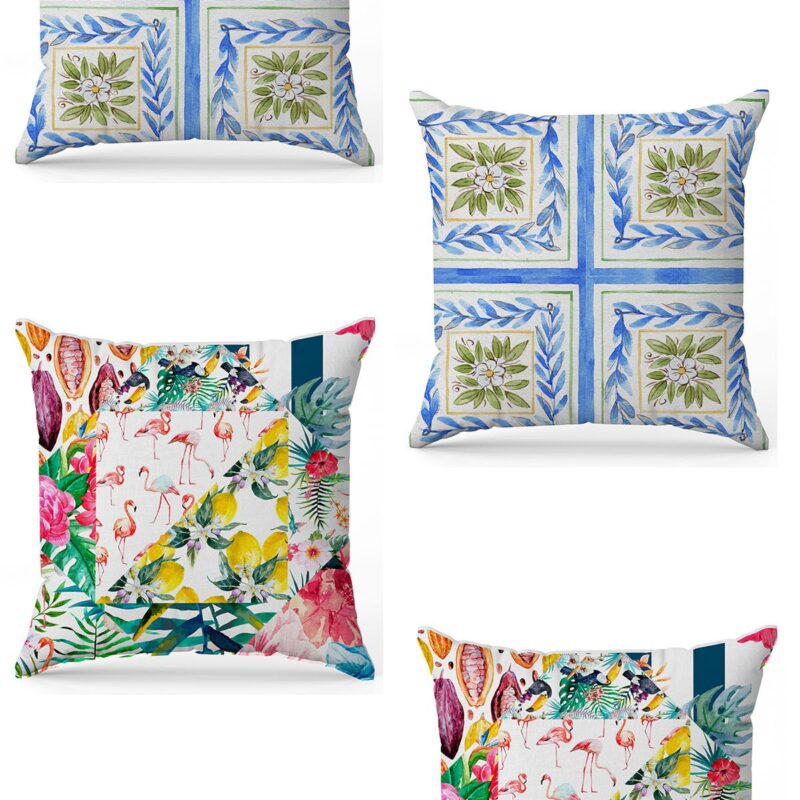 Özel Tasarım Çift Taraflı Dijital Baskı 4'lü Kırlent Kılıfı