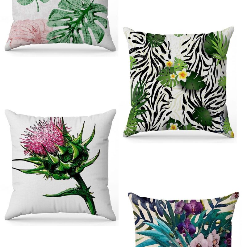 Özel Tasarım Çift Taraflı Dijital Baskı 4'lü Kırlent Kılıfı