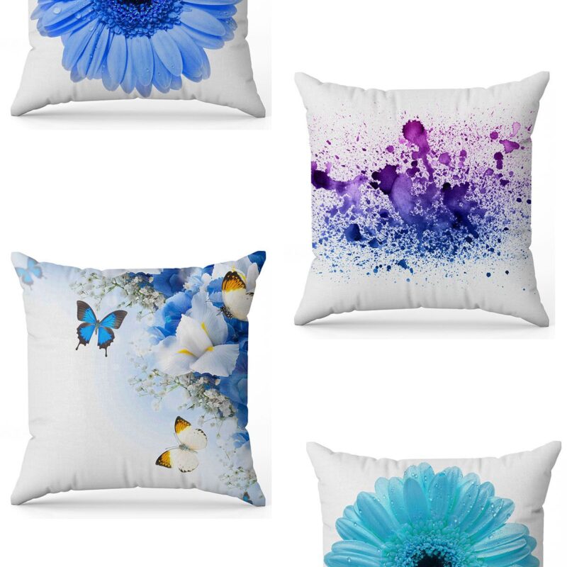 Özel Tasarım Çift Taraflı Dijital Baskı 4'lü Kırlent Kılıfı