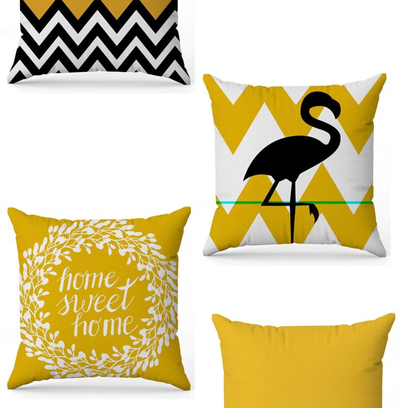 Özel Tasarım Çift Taraflı Dijital Baskı 4'lü Kırlent Kılıfı