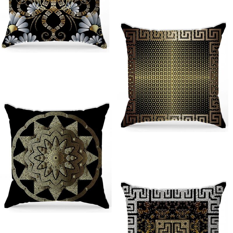 Özel Tasarım Çift Taraflı Dijital Baskı 4'lü Kırlent Kılıfı