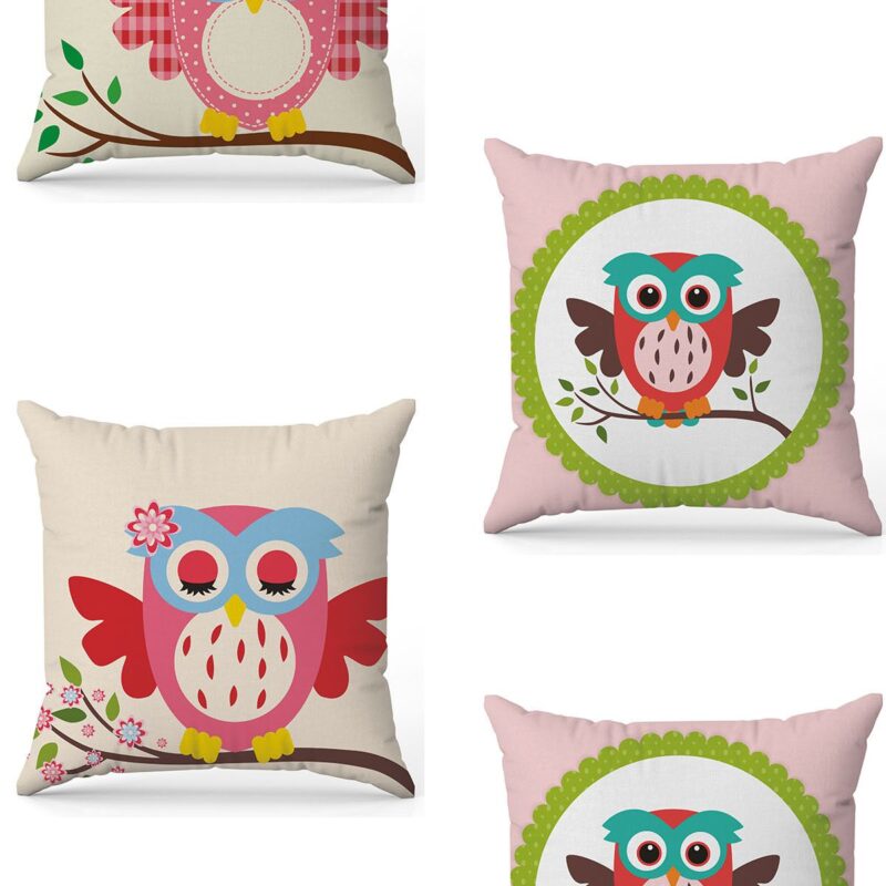 Özel Tasarım Çift Taraflı Dijital Baskı 4'lü Kırlent Kılıfı