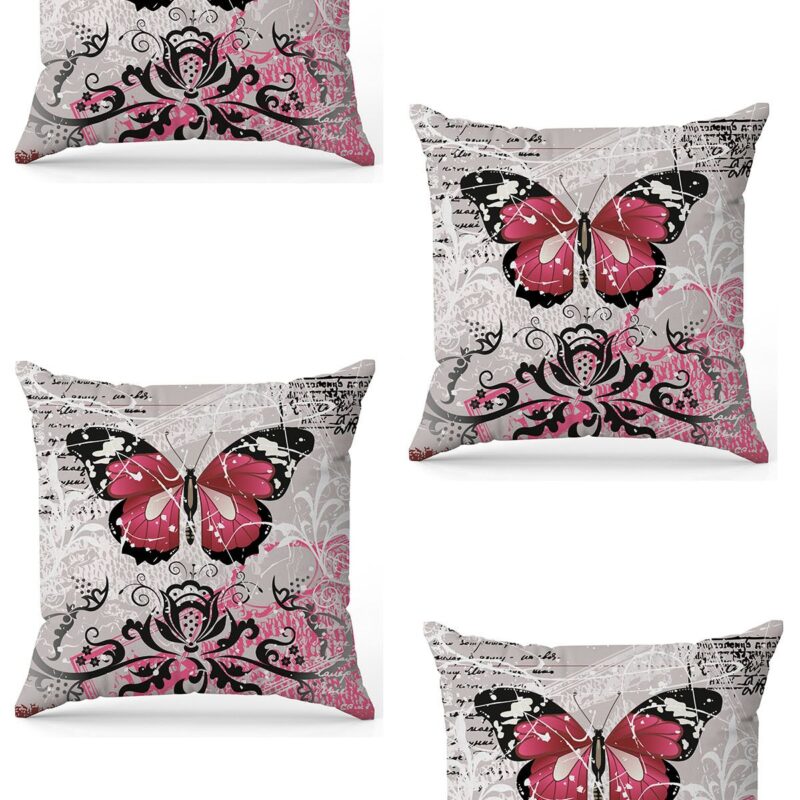 Özel Tasarım Çift Taraflı Dijital Baskı 4'lü Kırlent Kılıfı