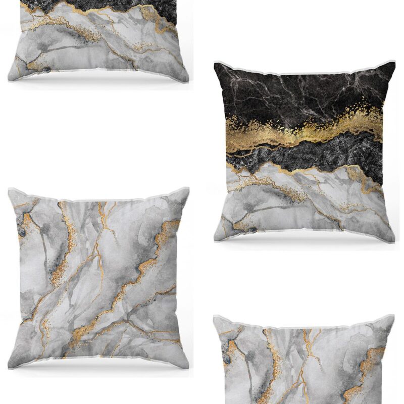 Özel Tasarım Çift Taraflı Dijital Baskı 4'lü Kırlent Kılıfı