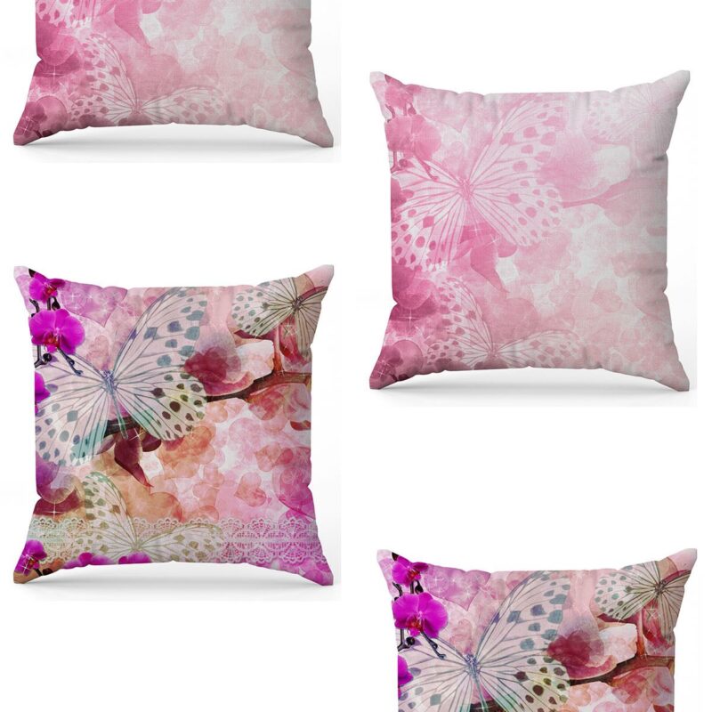 Özel Tasarım Çift Taraflı Dijital Baskı 4'lü Kırlent Kılıfı