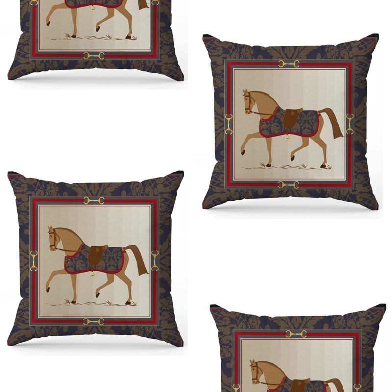 Özel Tasarım Çift Taraflı Dijital Baskı 4'lü Kırlent Kılıfı