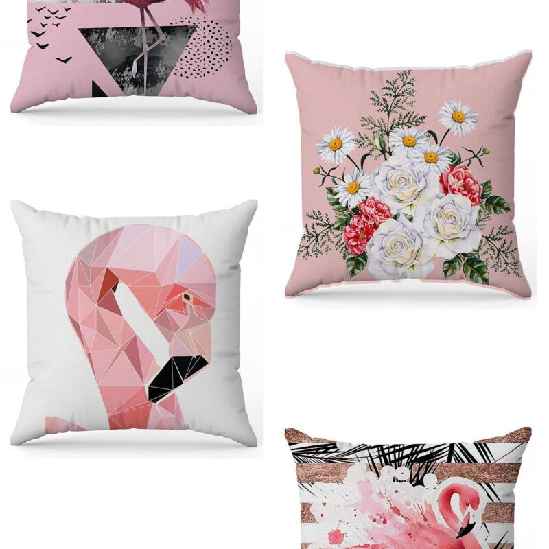 Özel Tasarım Çift Taraflı Dijital Baskı 4'lü Kırlent Kılıfı