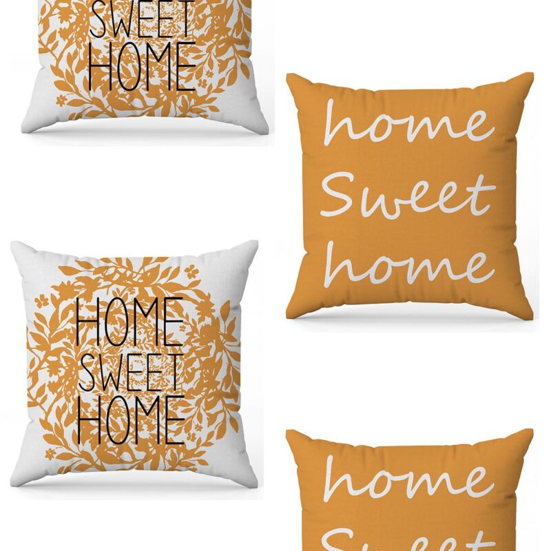 Özel Tasarım Çift Taraflı Dijital Baskı 4'lü Kırlent Kılıfı