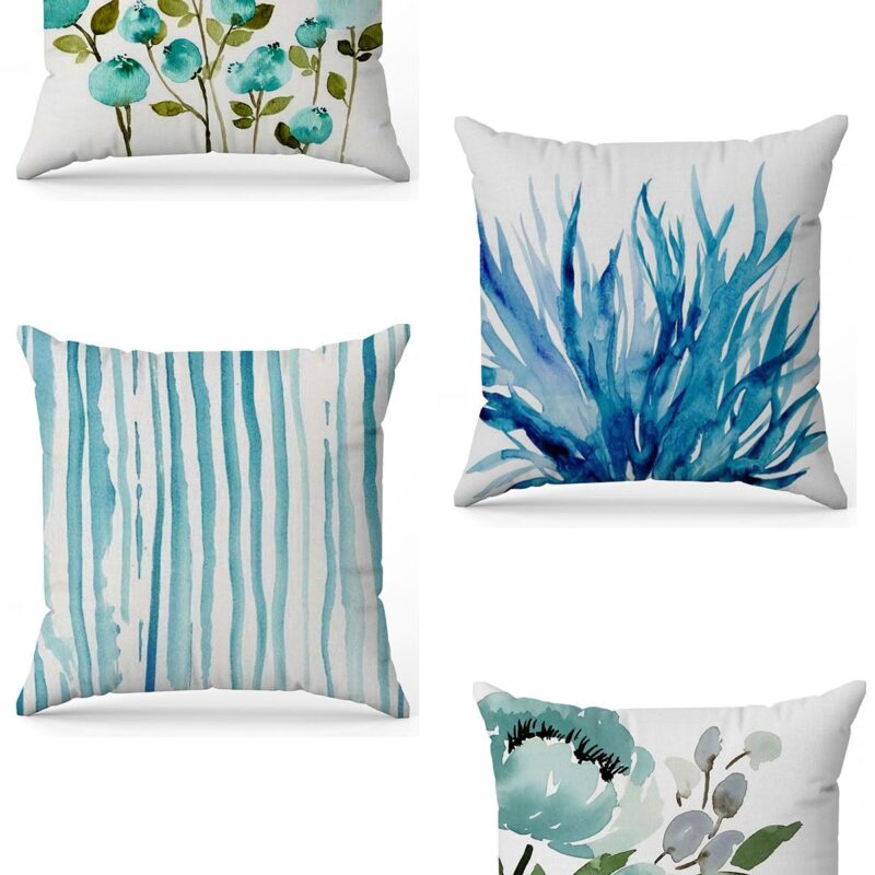 Özel Tasarım Çift Taraflı Dijital Baskı 4'lü Kırlent Kılıfı