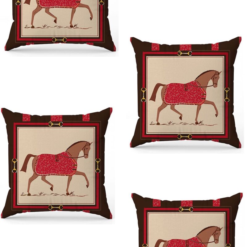 Özel Tasarım Çift Taraflı Dijital Baskı 4'lü Kırlent Kılıfı