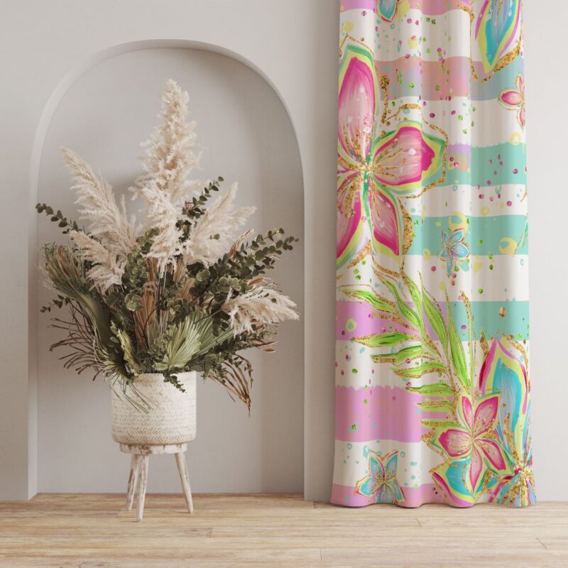 Özel Tasarım Dekoratif Fon Perde 140x260 CM Tek Kanat