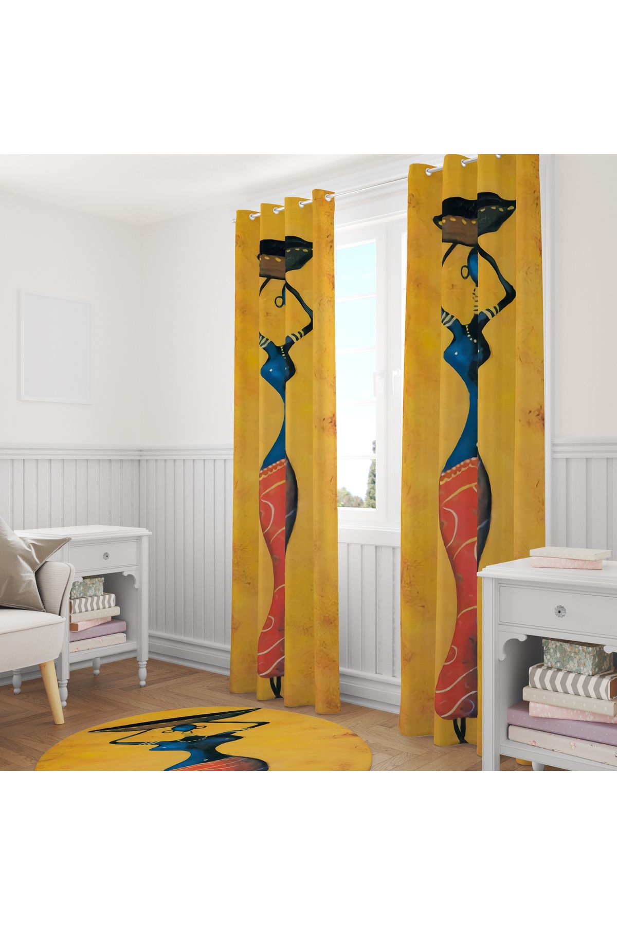 Özel Tasarım Dekoratif Fon Perde 140x260 CM Tek Kanat