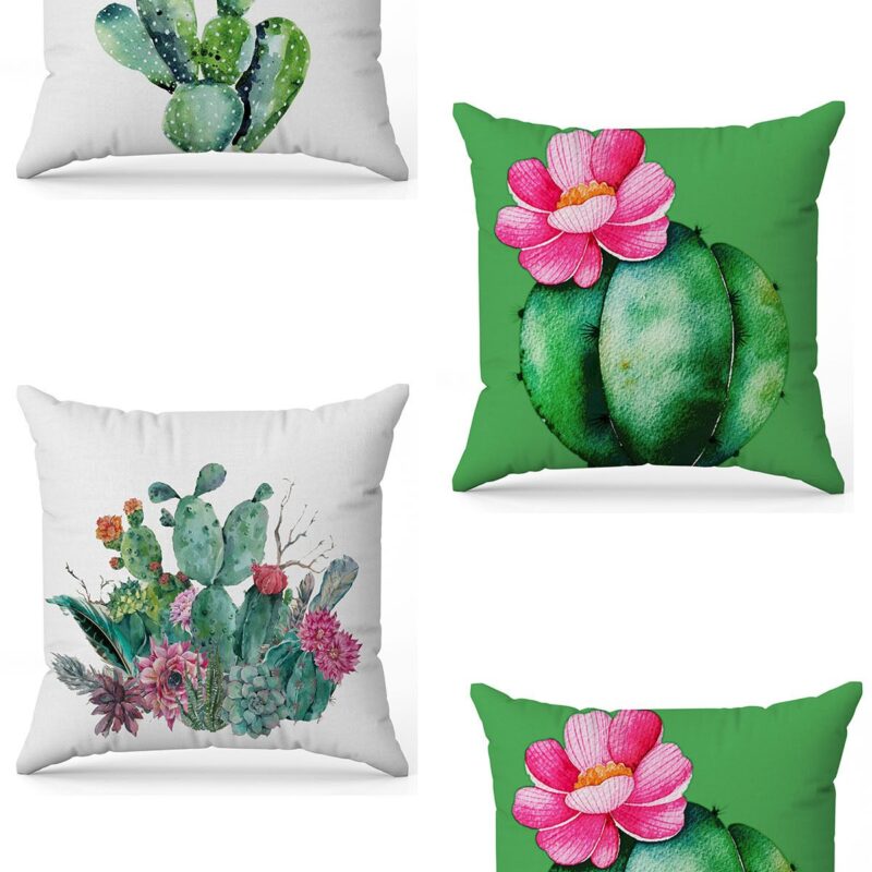 Özel Tasarım Çift Taraflı Dijital Baskı 4'lü Kırlent Kılıfı