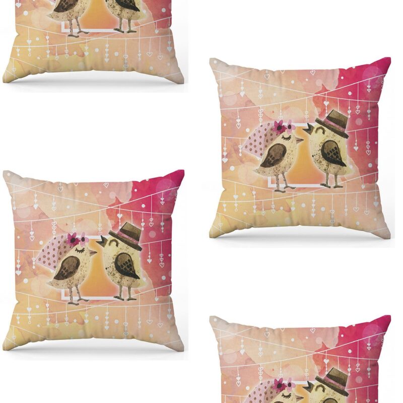 Özel Tasarım Çift Taraflı Dijital Baskı 4'lü Kırlent Kılıfı