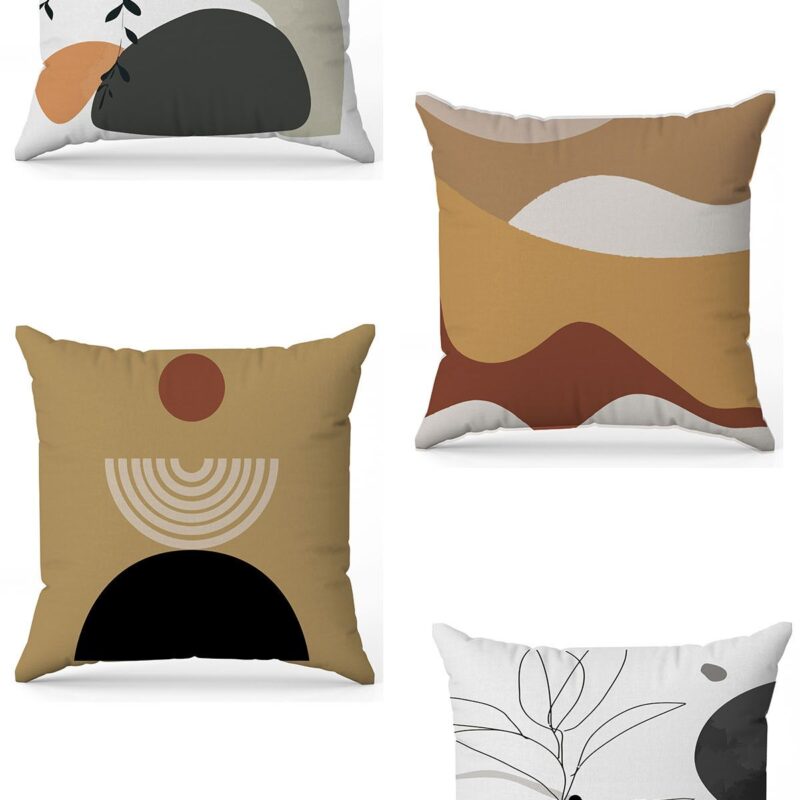 Özel Tasarım Çift Taraflı Dijital Baskı 4'lü Kırlent Kılıfı