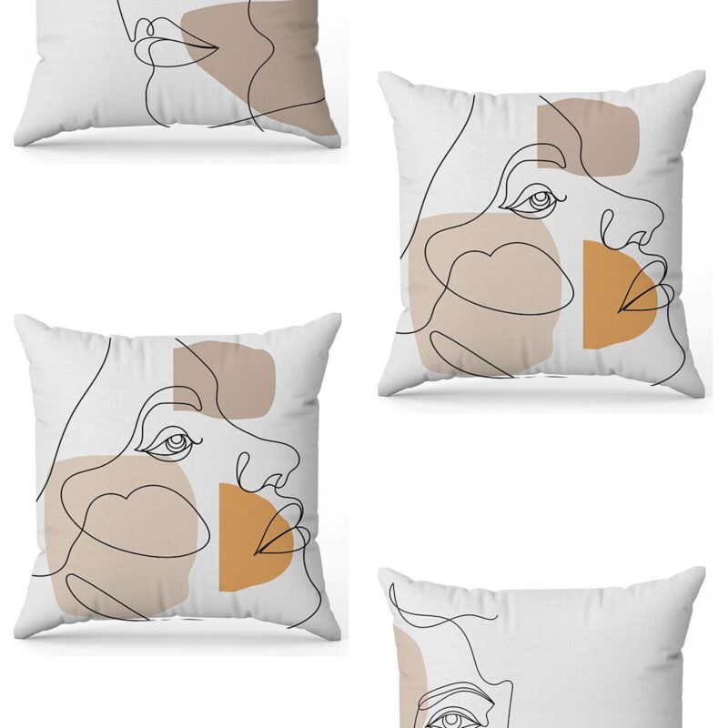 Özel Tasarım Çift Taraflı Dijital Baskı 4'lü Kırlent Kılıfı