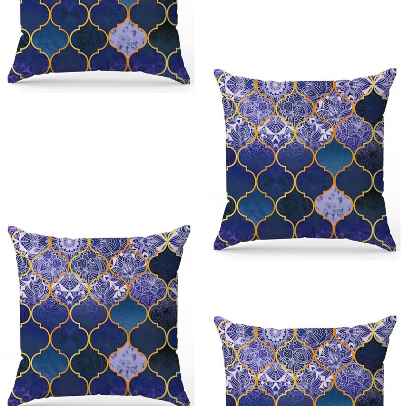 Özel Tasarım Çift Taraflı Dijital Baskı 4'lü Kırlent Kılıfı