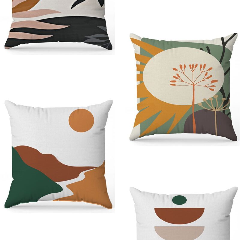 Özel Tasarım Çift Taraflı Dijital Baskı 4'lü Kırlent Kılıfı