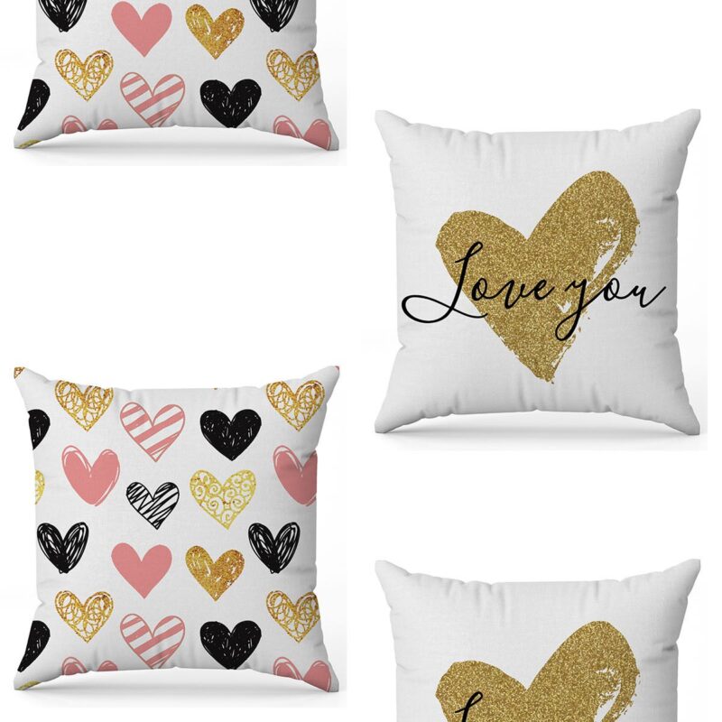 Özel Tasarım Çift Taraflı Dijital Baskı 4'lü Kırlent Kılıfı