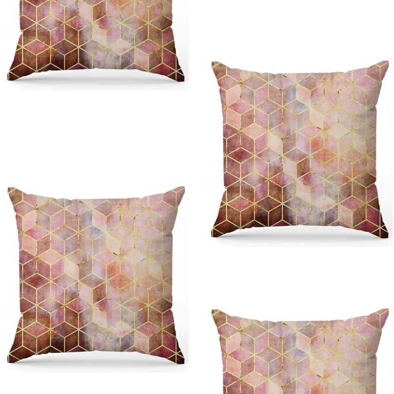 Özel Tasarım Çift Taraflı Dijital Baskı 4'lü Kırlent Kılıfı