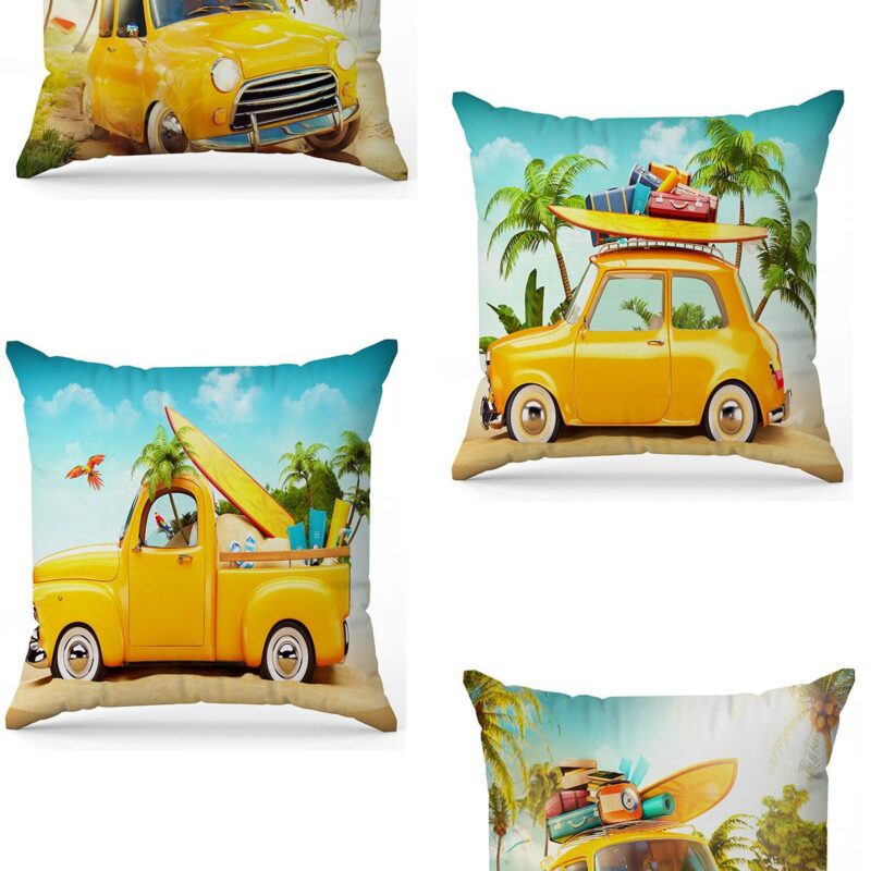 Özel Tasarım Çift Taraflı Dijital Baskı 4'lü Kırlent Kılıfı