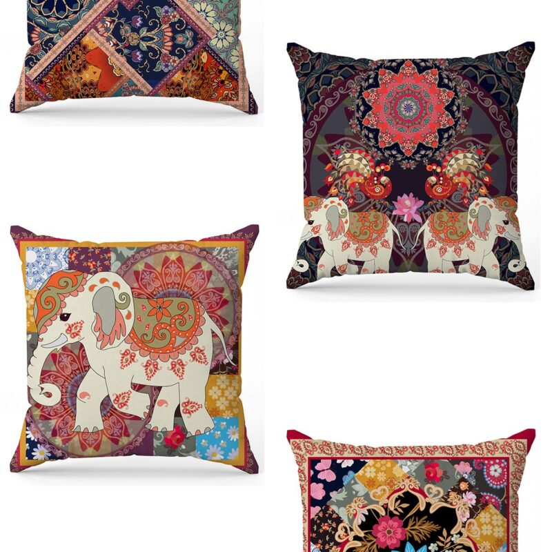 Özel Tasarım Çift Taraflı Dijital Baskı 4'lü Kırlent Kılıfı