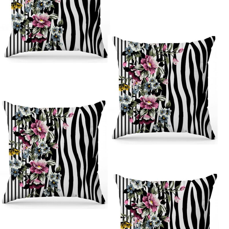 Özel Tasarım Çift Taraflı Dijital Baskı 4'lü Kırlent Kılıfı