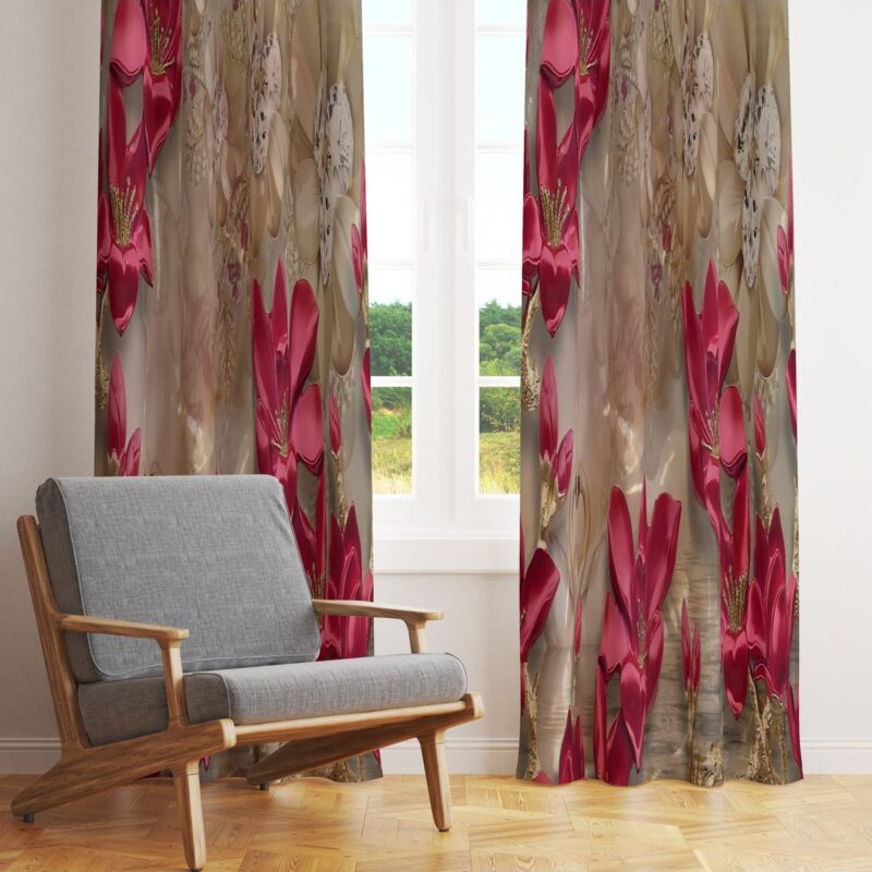 Özel Tasarım Dekoratif Fon Perde 140x260 CM Tek Kanat