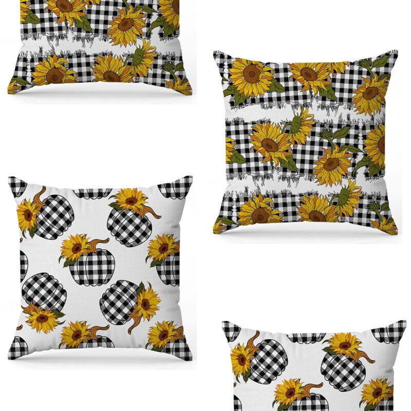 Özel Tasarım Çift Taraflı Dijital Baskı 4'lü Kırlent Kılıfı