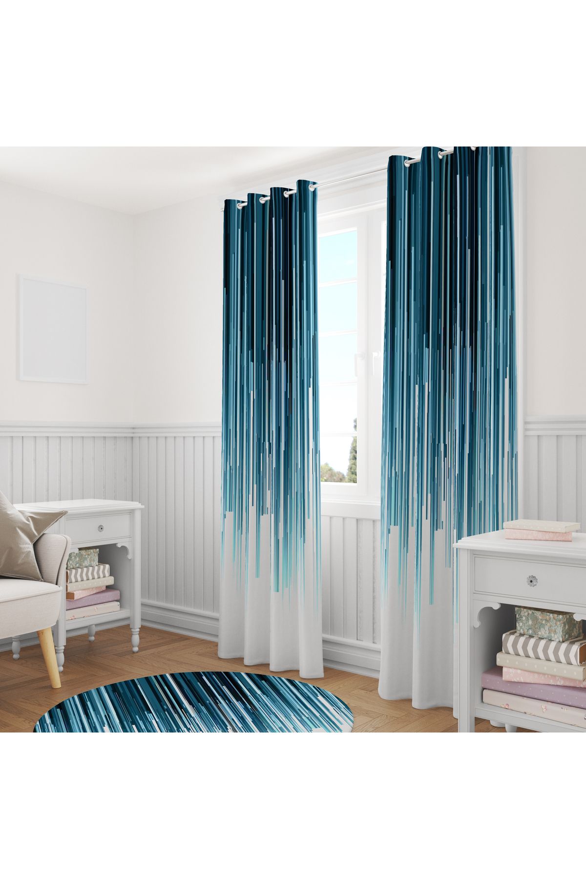 Özel Tasarım Dekoratif Fon Perde 140x260 CM Tek Kanat