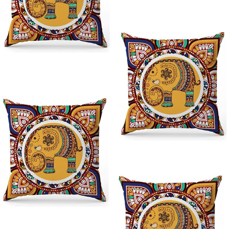 Özel Tasarım Çift Taraflı Dijital Baskı 4'lü Kırlent Kılıfı