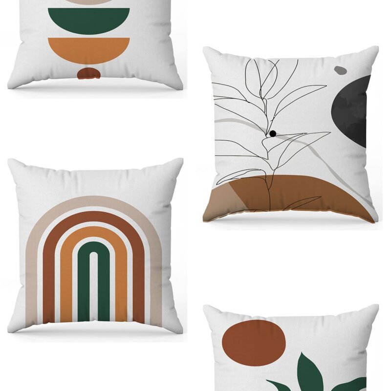 Özel Tasarım Çift Taraflı Dijital Baskı 4'lü Kırlent Kılıfı