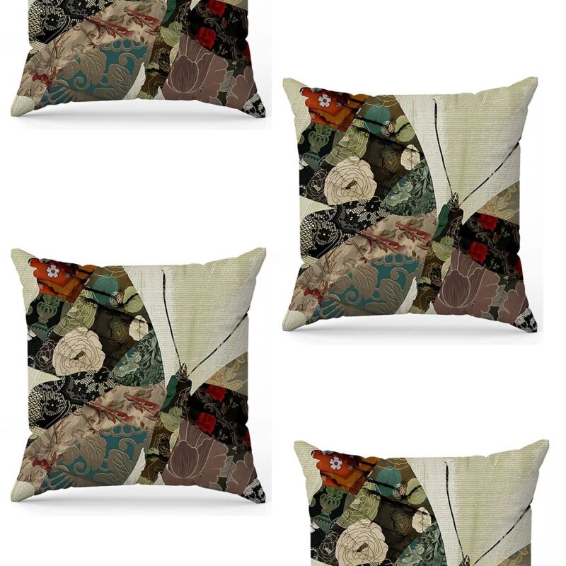 Özel Tasarım Çift Taraflı Dijital Baskı 4'lü Kırlent Kılıfı