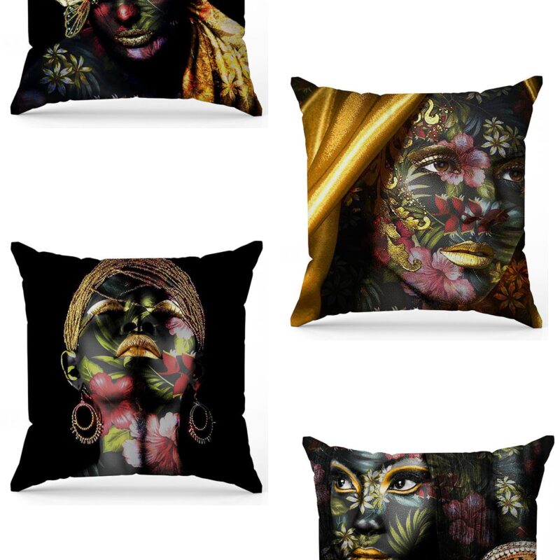 Özel Tasarım Çift Taraflı Dijital Baskı 4'lü Kırlent Kılıfı