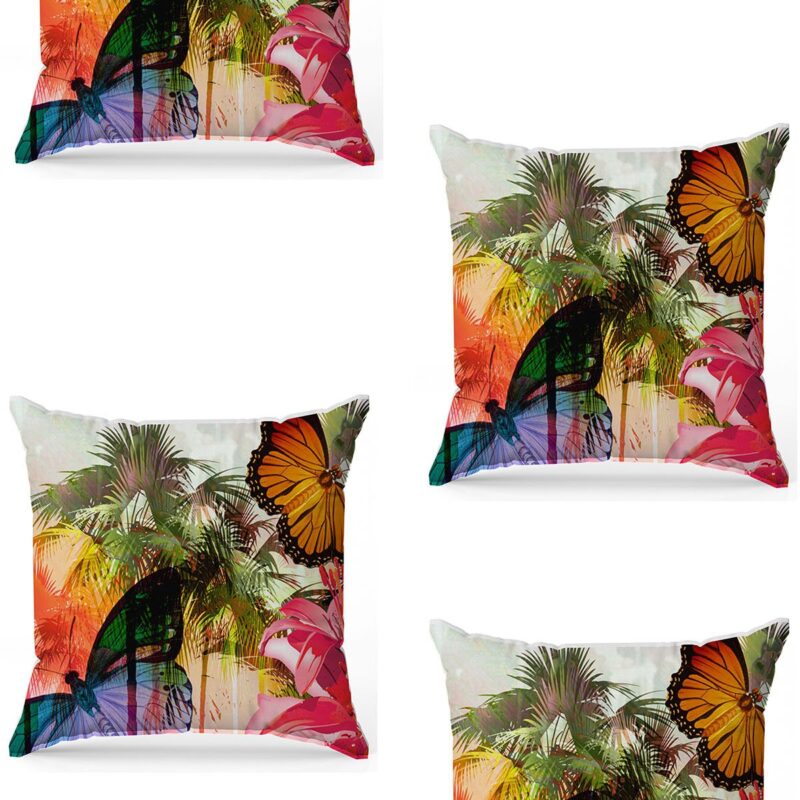 Özel Tasarım Çift Taraflı Dijital Baskı 4'lü Kırlent Kılıfı